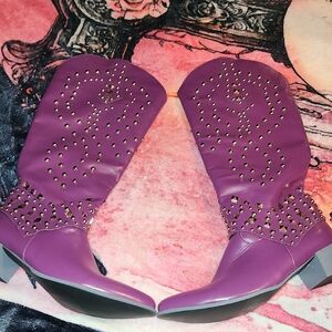 Purple Studded Women's Boots